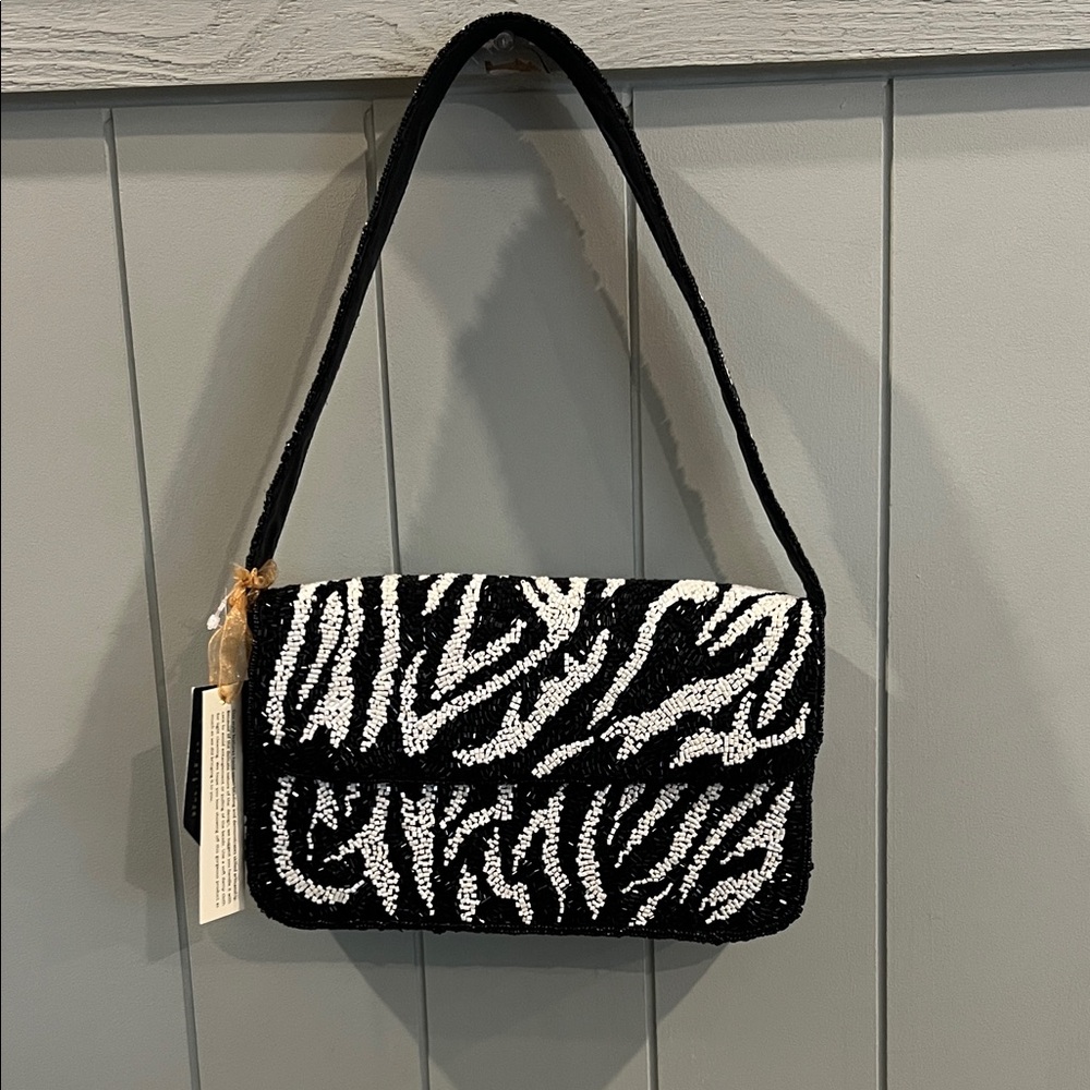 TikTok Viral Zebra Print Beaded Bag
